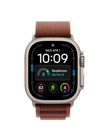 Apple Watch Ultra 4, 49 мм, Natural Titanium Burgundy Alpine Loop M/L