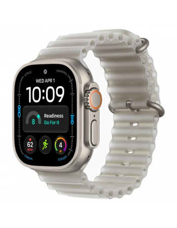 Apple Watch Ultra 4, 49 мм, Natural Titanium Translucent Gray Ocean Band M/L