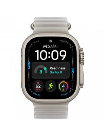 Apple Watch Ultra 4, 49 мм, Natural Titanium Translucent Gray Ocean Band M/L