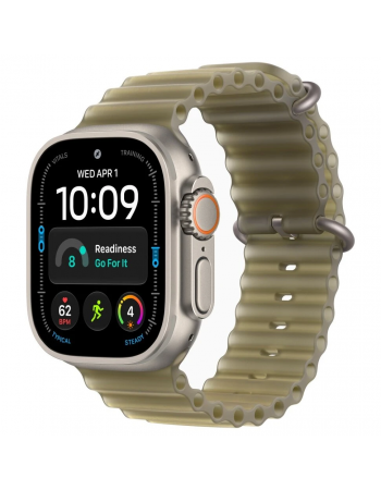 Apple Watch Ultra 4, 49 мм, Natural Titanium Translucent Kelp Ocean Band M/L