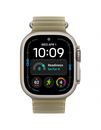 Apple Watch Ultra 4, 49 мм, Natural Titanium Translucent Kelp Ocean Band M/L