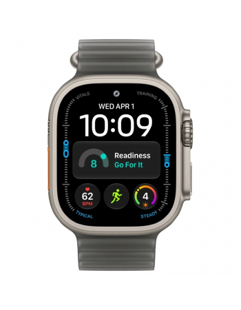 Apple Watch Ultra 4, 49 мм, Natural Titanium Translucent Black Ocean Band S/M