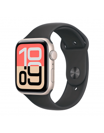 Apple Watch SE 3 40 mm, Starlight Aluminum Black Sport Band M/L