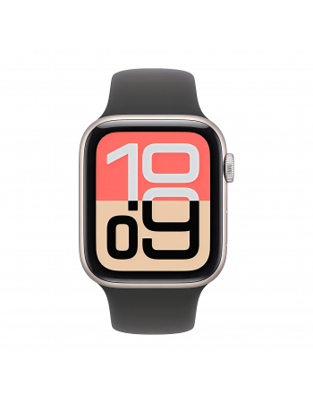 Apple Watch SE 3 40 mm, Starlight Aluminum Black Sport Band M/L