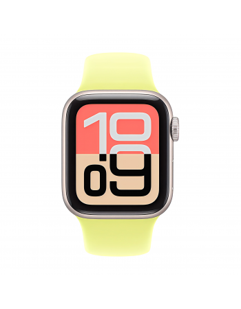 Apple Watch SE 3 40 mm, Starlight Aluminum Neon Yellow Sport Band M/L