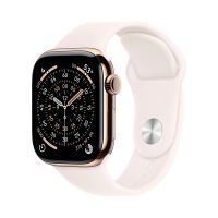 Apple Watch Series 11, 46 mm, Gold Titanium GPS+Cellular, Light Blush Sport Band M/L