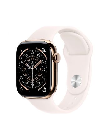 Apple Watch Series 11, 42 mm, Gold Titanium GPS+Cellular, Light Blush Sport Band M/L