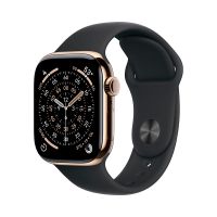Apple Watch Series 11, 46 mm, Gold Titanium GPS+Cellular, Black Sport Band S/M