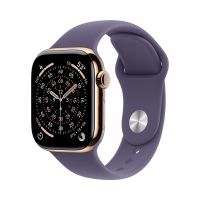 Apple Watch Series 11, 42 mm, Gold Titanium GPS+Cellular, Purple Fog Sport Band M/L