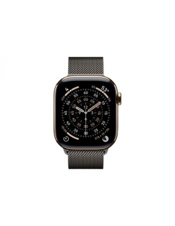 Apple Watch Series 11, 42 mm, Gold Titanium GPS+Cellular, Slate Milanese Loop
