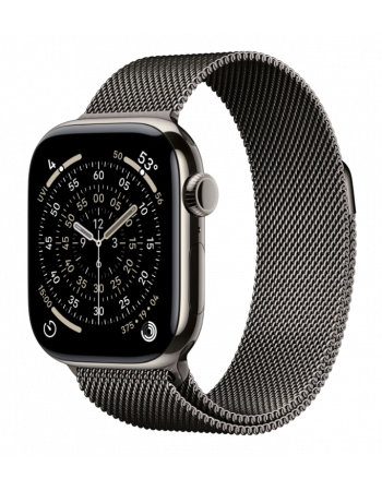 Apple Watch Series 11, 46 mm, Nalural Titanium GPS+Cellular, Slate Milanese Loop M/L