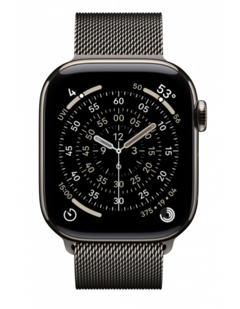 Apple Watch Series 11, 46 mm, Nalural Titanium GPS+Cellular, Slate Milanese Loop M/L