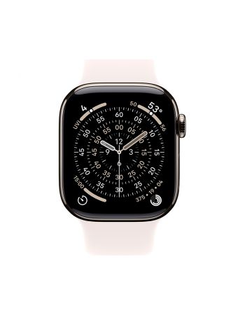 Apple Watch Series 11, 42 mm, Nalural Titanium GPS+Cellular, Light Blush Sport Band M/L