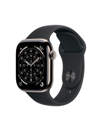 Apple Watch Series 11, 46 mm, Nalural Titanium GPS+Cellular, Black Sport Band M/L
