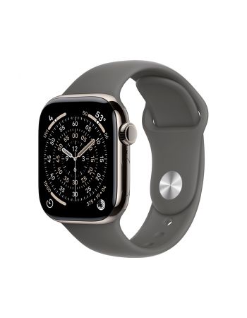 Apple Watch Series 11, 42 mm, Nalural Titanium GPS+Cellular, Stone Gray Sport Band M/L