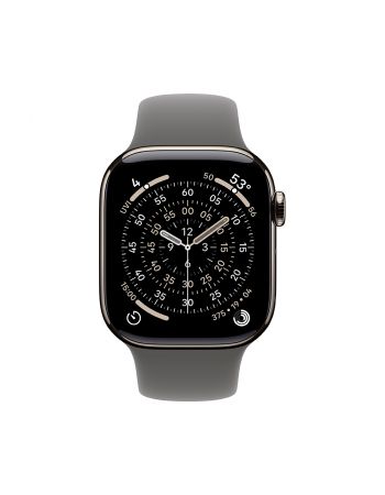 Apple Watch Series 11, 42 mm, Nalural Titanium GPS+Cellular, Stone Gray Sport Band M/L