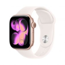 Apple Watch Series 11, 42 mm, Rose Gold Aluminum Light Blush Sport Band M/L