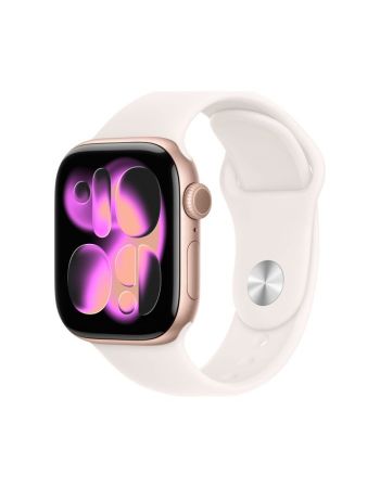 Apple Watch Series 11, 42 mm, Rose Gold Aluminum Light Blush Sport Band M/L