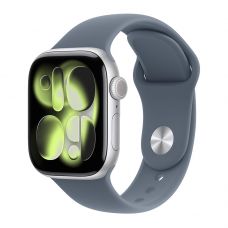 Apple Watch Series 11, 42 mm, Silver Aluminum Anchor blue Sport Band M/L