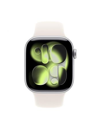 Apple Watch Series 11, 42 mm, Silver Aluminum Starlight Sport Band S/M