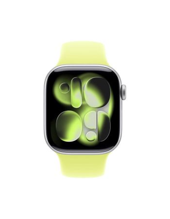 Apple Watch Series 11, 46 mm, Silver Aluminum Neon Yellow Sport Band M/L