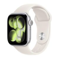 Apple Watch Series 11, 46 mm, Silver Aluminum Starlight Sport Band S/M