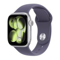 Apple Watch Series 11, 46 mm, Silver Aluminum Purple Fog Sport Band S/M