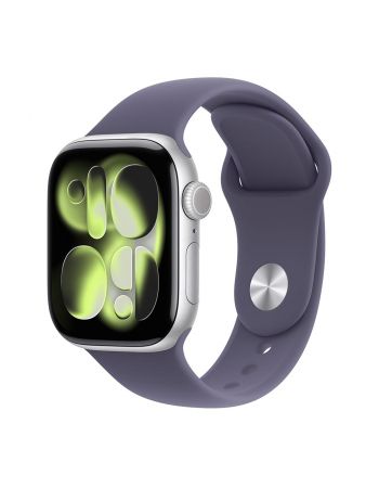Apple Watch Series 11, 42 mm, Silver Aluminum Purple Fog Sport Band S/M