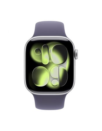 Apple Watch Series 11, 42 mm, Silver Aluminum Purple Fog Sport Band S/M