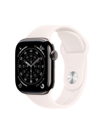 Apple Watch Series 11, 42 mm, Slate Titanium GPS+Cellular, Light Blush Sport Band M/L