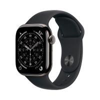 Apple Watch Series 11, 46 mm, Slate Titanium GPS+Cellular, Black Sport Band S/M