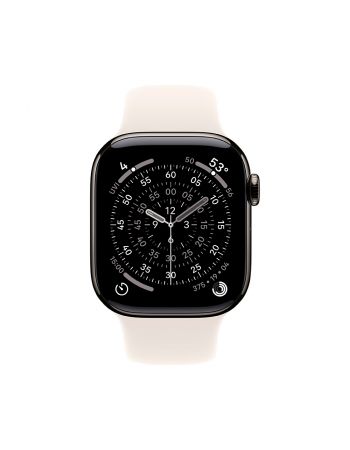 Apple Watch Series 11, 42 mm, Slate Titanium GPS+Cellular, Starlight Sport Band M/L