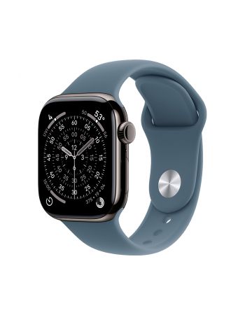 Apple Watch Series 11, 46 mm, Slate Titanium GPS+Cellular, Anchor blue Sport Band M/L