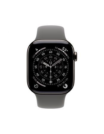 Apple Watch Series 11, 46 mm, Slate Titanium GPS+Cellular, Stone Gray Sport Band M/L