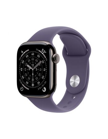 Apple Watch Series 11, 46 mm, Slate Titanium GPS+Cellular, Purple Fog Sport Band S/M