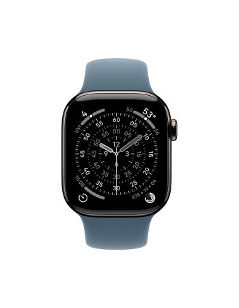 Apple Watch Series 11, 46 mm, Slate Titanium GPS+Cellular, Anchor blue Sport Band M/L