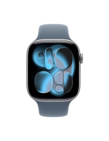 Apple Watch Series 11, 46 mm, Space Gray Aluminum Anchor blue Sport Band M/L