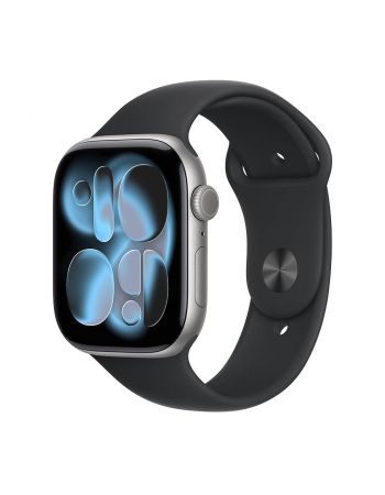 Apple Watch Series 11, 46 mm, Space Gray Aluminum Black Sport Band M/L
