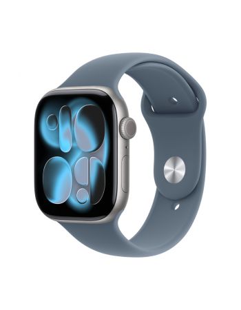 Apple Watch Series 11, 46 mm, Space Gray Aluminum Anchor blue Sport Band M/L