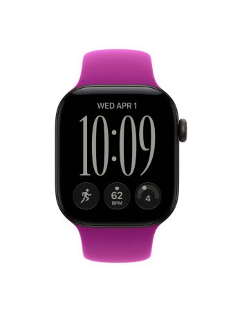 Apple Watch Series 12, 42 mm, Black Aluminum Magenta Sport Band S/M