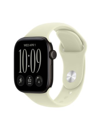 Apple Watch Series 12, 42 mm, Black Aluminum Pale Succulent Sport Band S/M