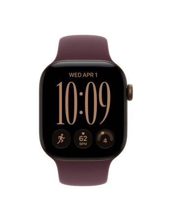 Apple Watch Series 12, 42 mm, Dark Bronze Aluminum Burgundy Sport Band S/M