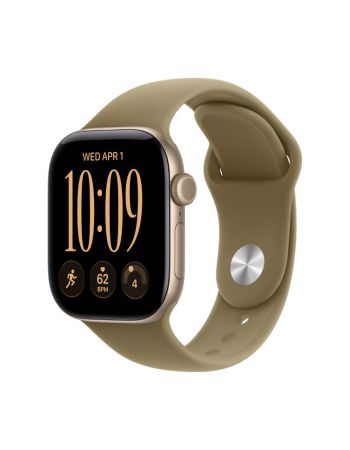 Apple Watch Series 12, 42 mm, Light Gold Aluminum Olive Sport Band S/M