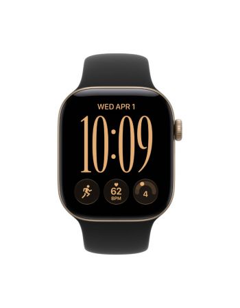 Apple Watch Series 12, 42 mm, Light Gold Aluminum Black Sport Band S/M