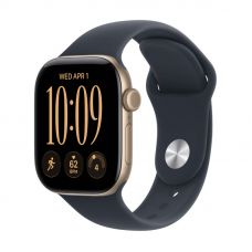Apple Watch Series 12, 42 mm, Light Gold Aluminum Navy Blue Sport Band S/M
