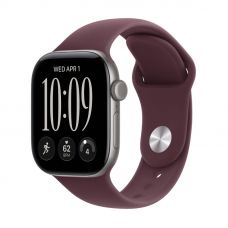 Apple Watch Series 12, 42 mm, Space Gray Aluminum Burgundy Sport Band S/M