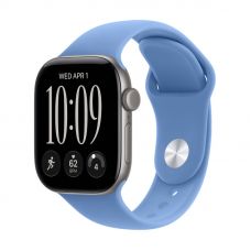 Apple Watch Series 12, 42 mm, Space Gray Aluminum Wildflower Blue Sport Band S/M