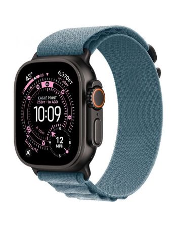 Apple Watch Ultra 3, 49 мм, Black Titanium Light Blue Alpine Loop M