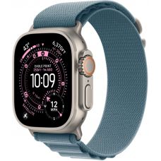 Apple Watch Ultra 3, 49 мм, Natural Titanium Light Blue Alpine Loop L