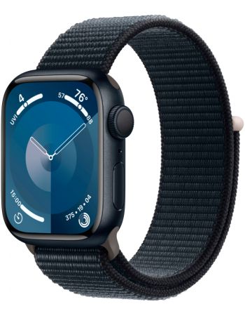 Apple Watch Series 9, 41 мм, корпус из алюминия цвета «тёмная ночь», нейлоновый ремешок цвета «тёмная ночь»